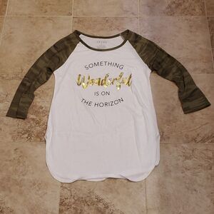 Awake camoflage sleeve graphic top